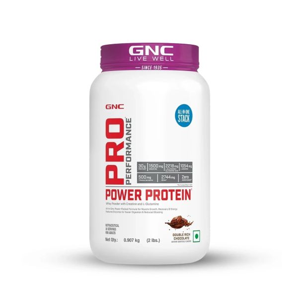 GNC Pro Performance Power Protein 2lbs -Double Rich Chocolate